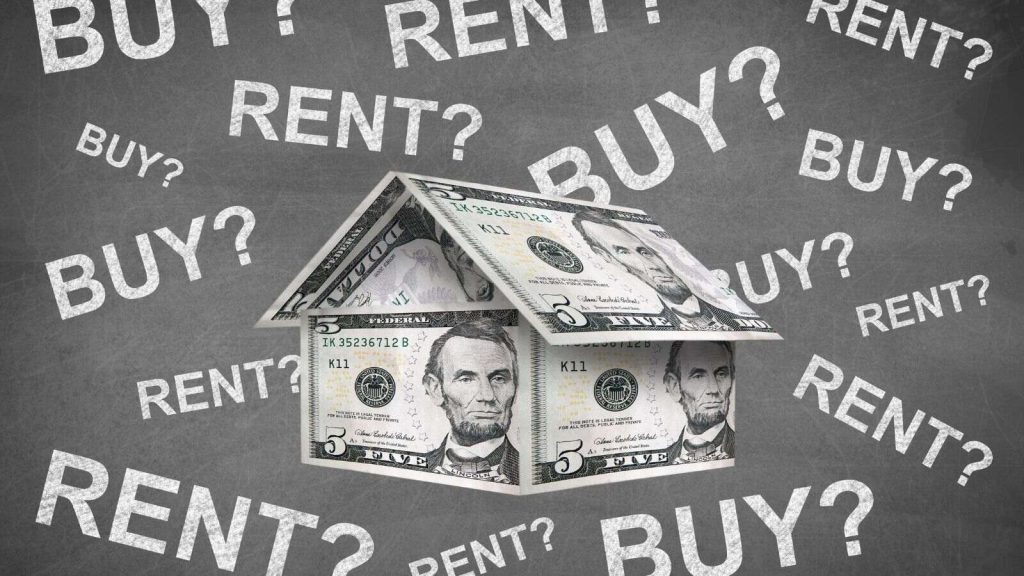 buying or renting? home buying market concept