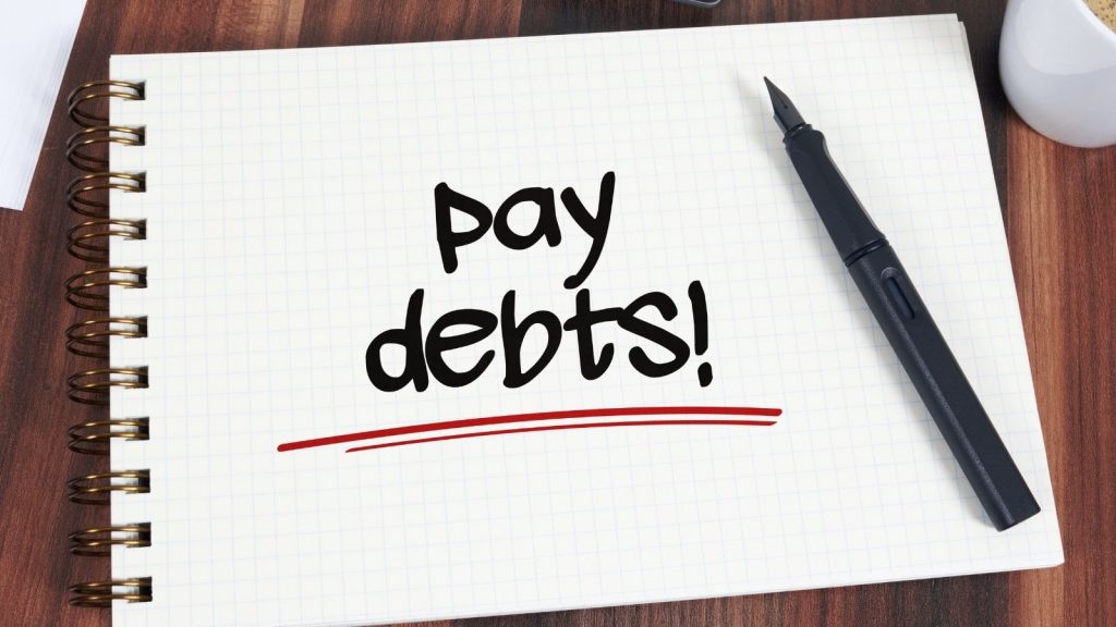 pay debts written on paper